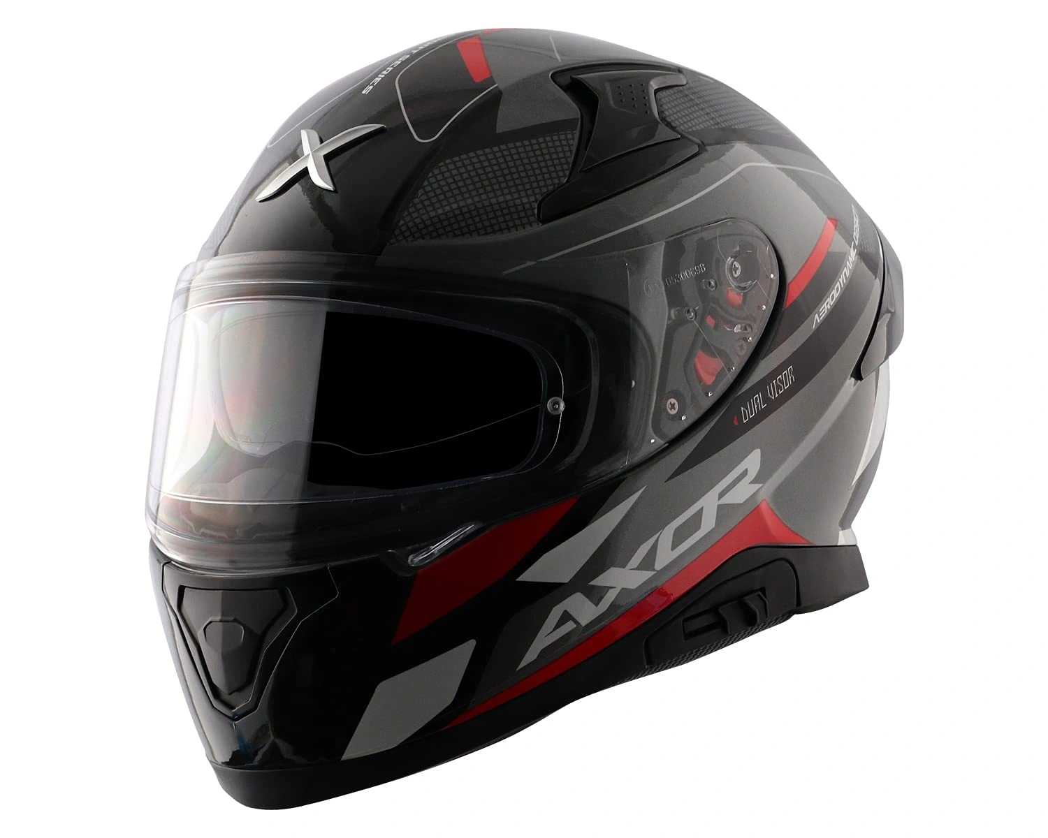 AXOR Apex Turbine Black Red Grey Full Face Helmet