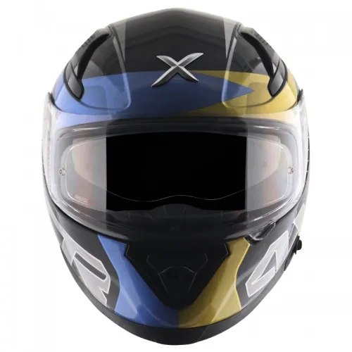 AXOR Apex Chrometech Black Blue Full Face Helmet