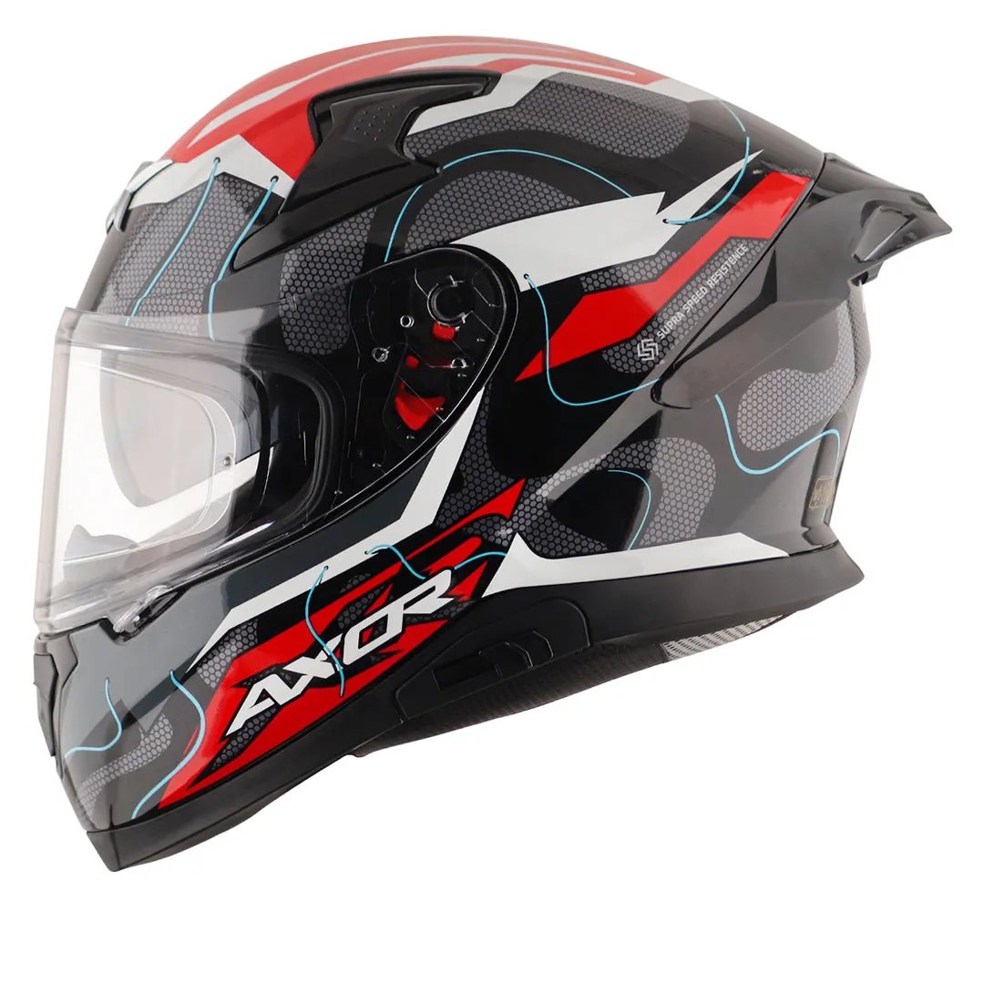 AXOR Apex Dynamo Black Red Full Face Helmet