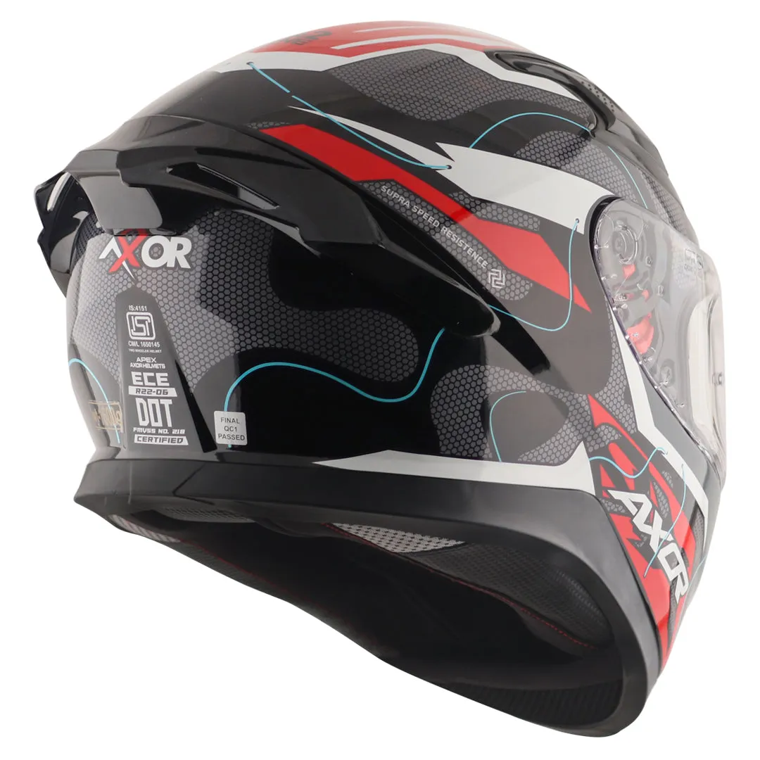 AXOR Apex Dynamo Black Red Full Face Helmet