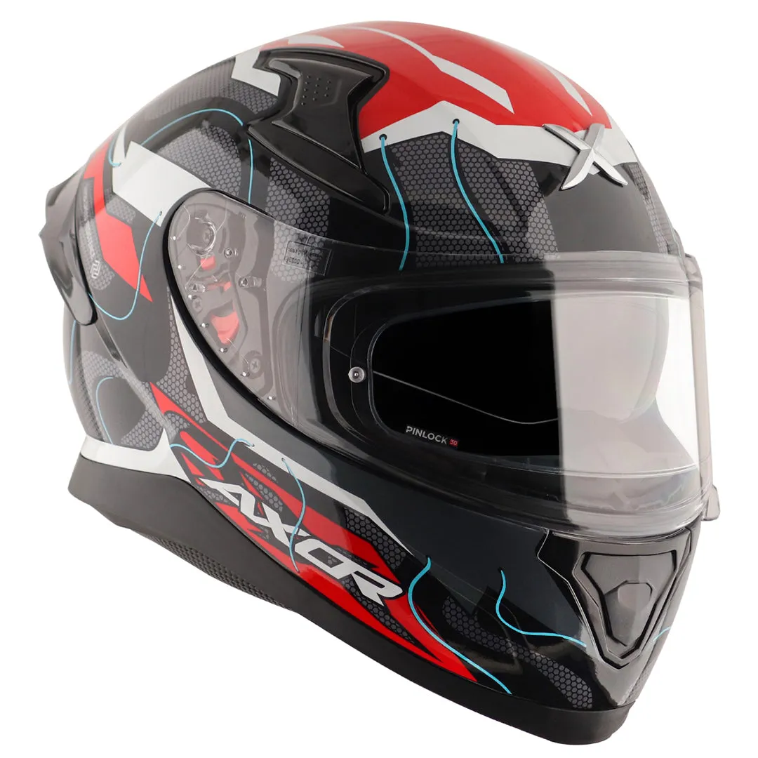 AXOR Apex Dynamo Black Red Full Face Helmet