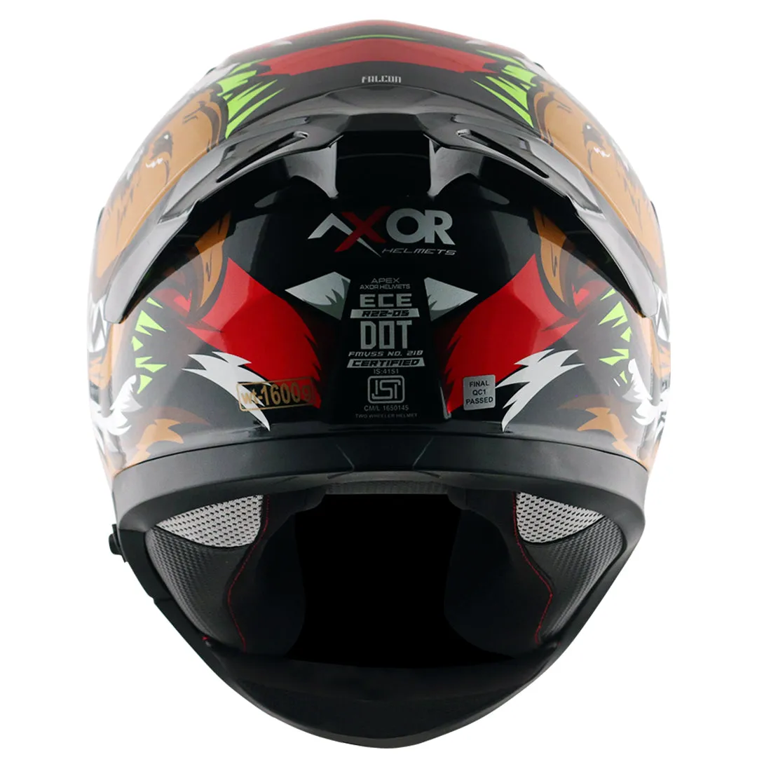 AXOR Apex Falcon Black Red Full Face Helmet