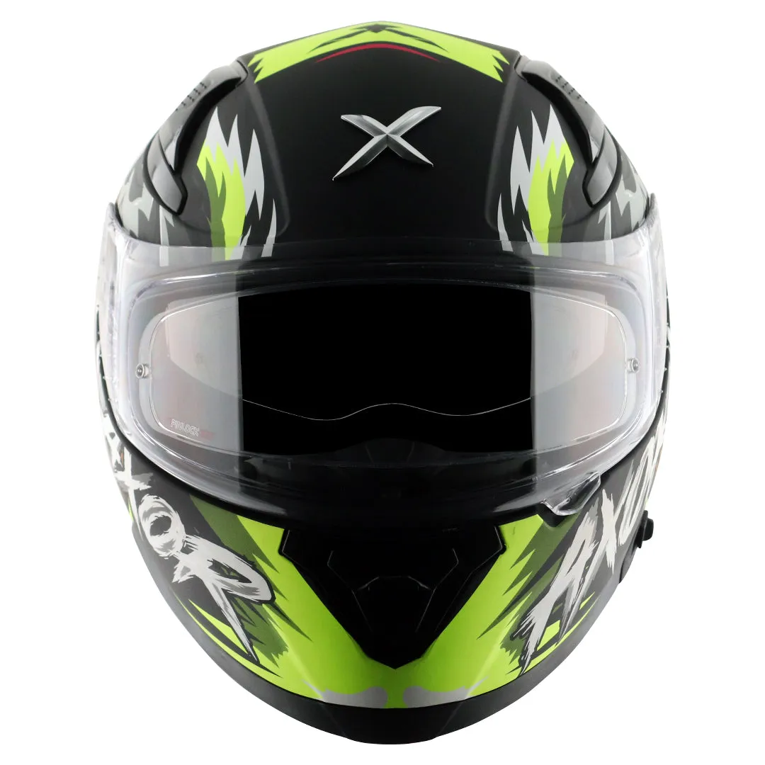 AXOR Apex Falcon Dull Black Neon Yellow Full Face Helmet