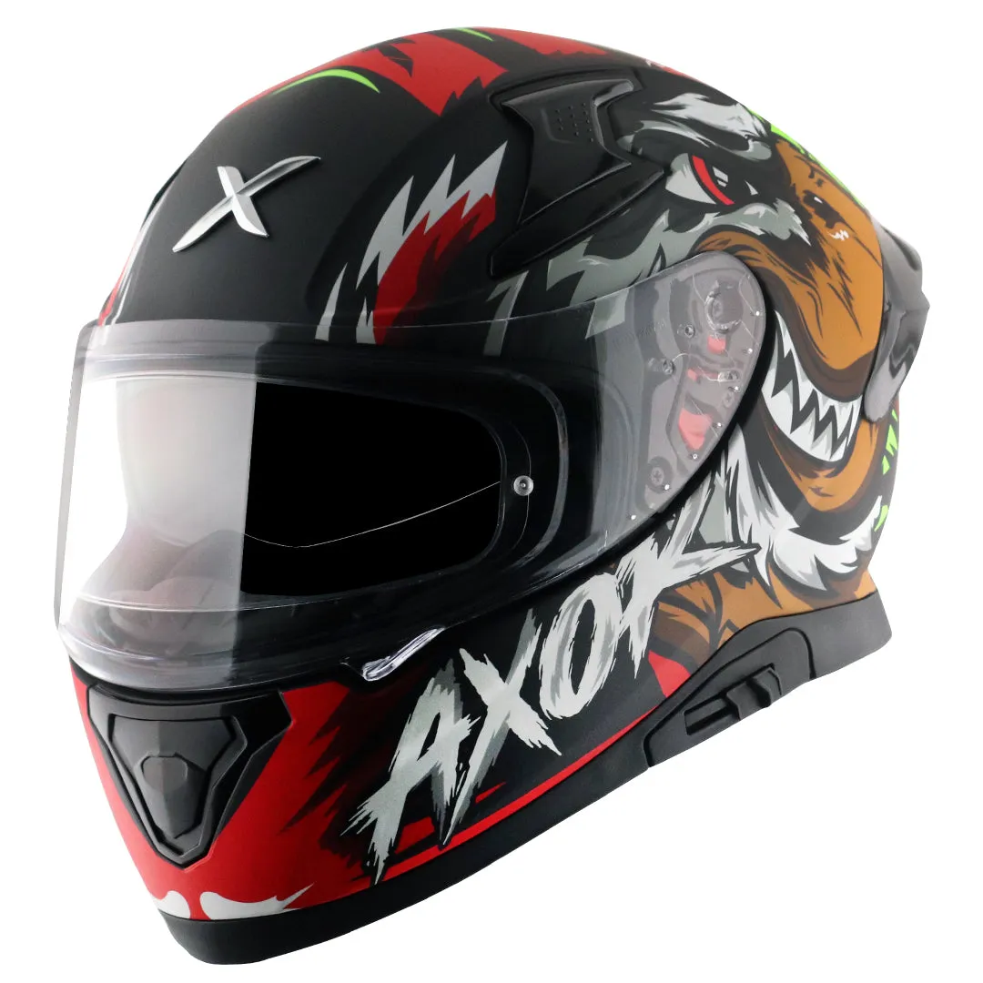 AXOR Apex Falcon Dull Black Red Full Face Helmet