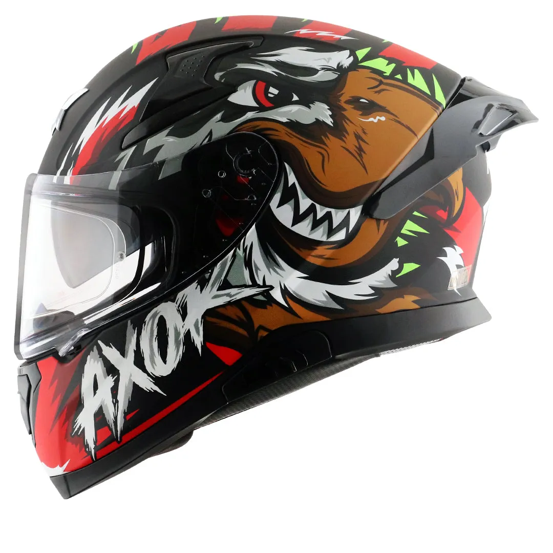 AXOR Apex Falcon Dull Black Red Full Face Helmet