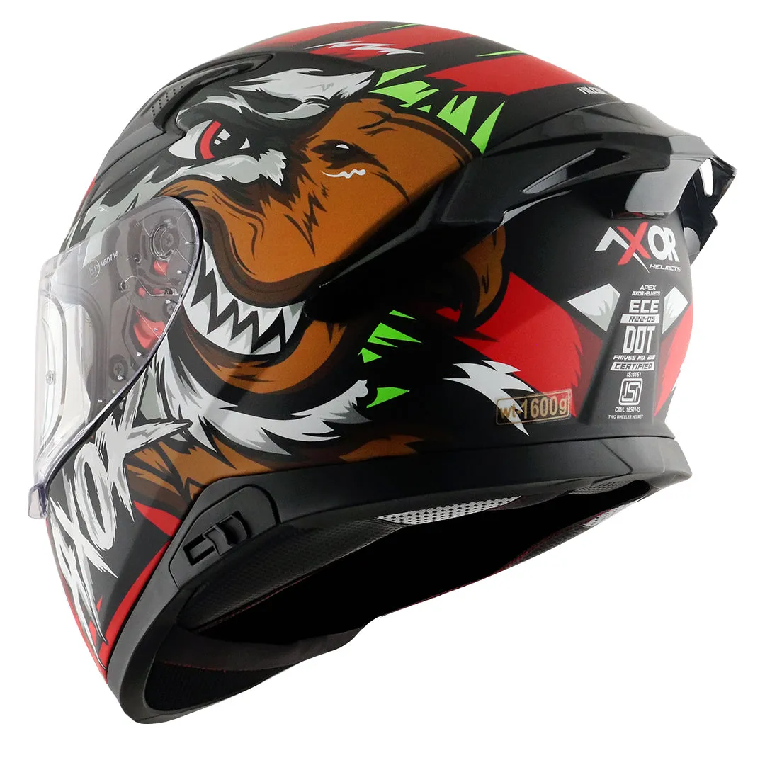 AXOR Apex Falcon Dull Black Red Full Face Helmet