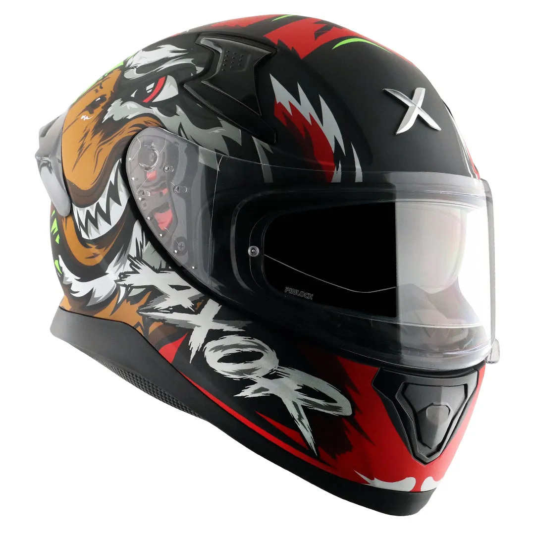 AXOR Apex Falcon Dull Black Red Full Face Helmet