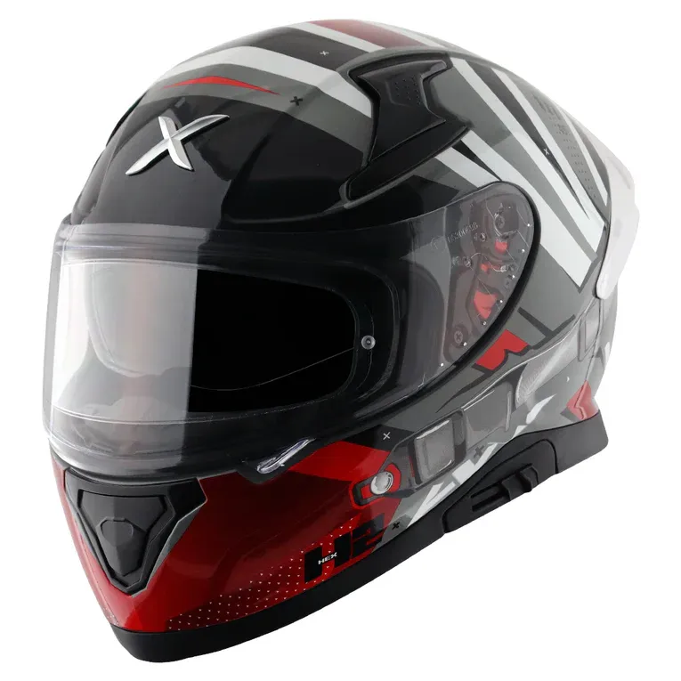AXOR Apex Hex 2 Cool Grey Red Full Face Helmet