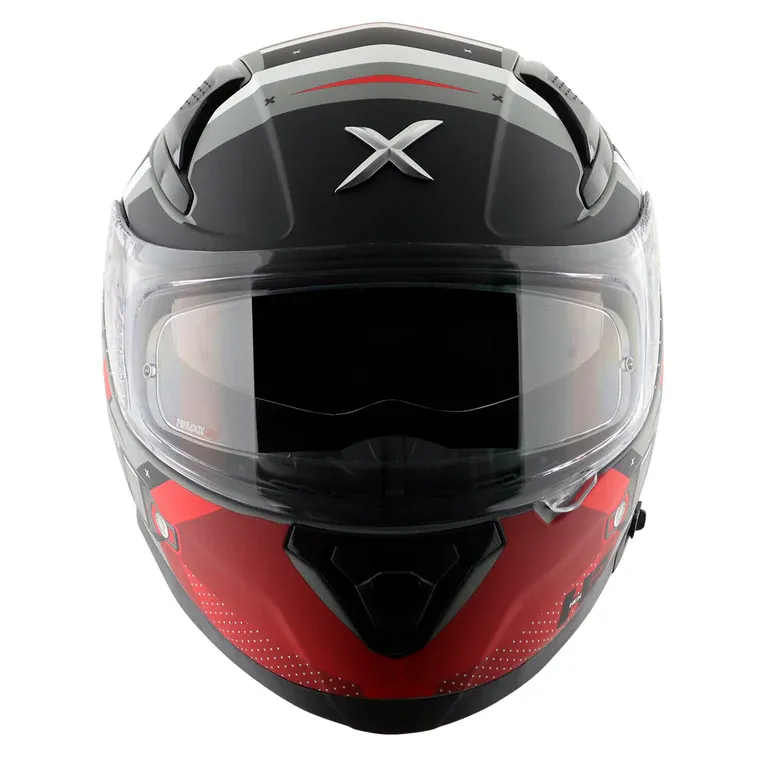 AXOR Apex Hex 2 Dull Cool Grey Red Full Face Helmet