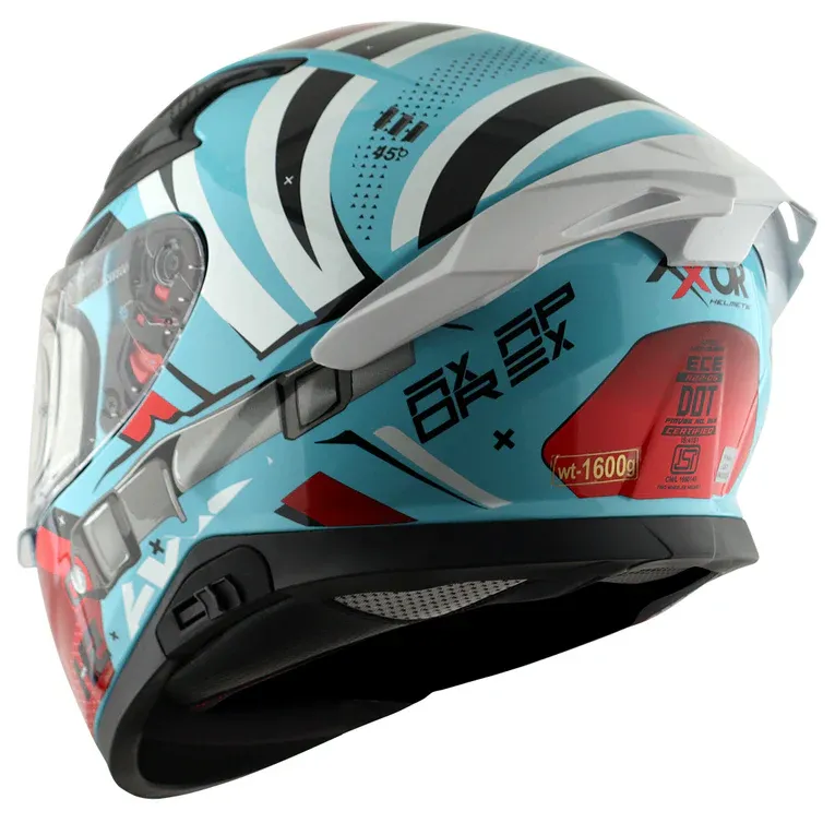AXOR Apex Hex 2 Hex Blue Red Full Face Helmet