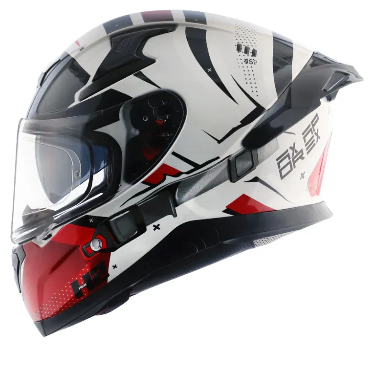 AXOR Apex Hex 2 White Red Full Face Helmet