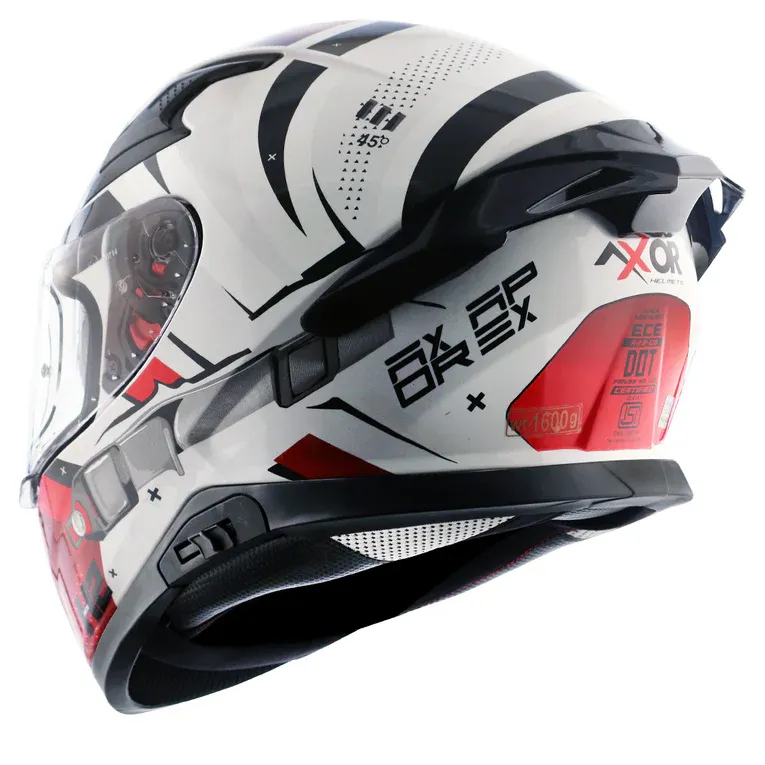 AXOR Apex Hex 2 White Red Full Face Helmet