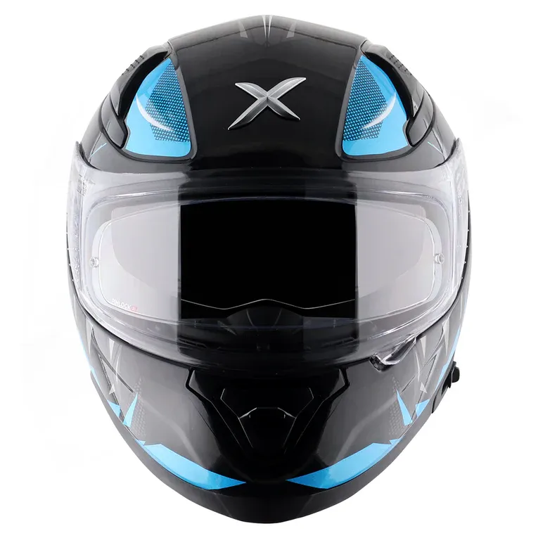 AXOR Apex Hunter Black Neon Blue Full Face Helmet