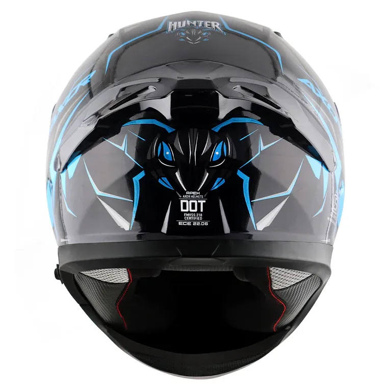 AXOR Apex Hunter Black Neon Blue Full Face Helmet