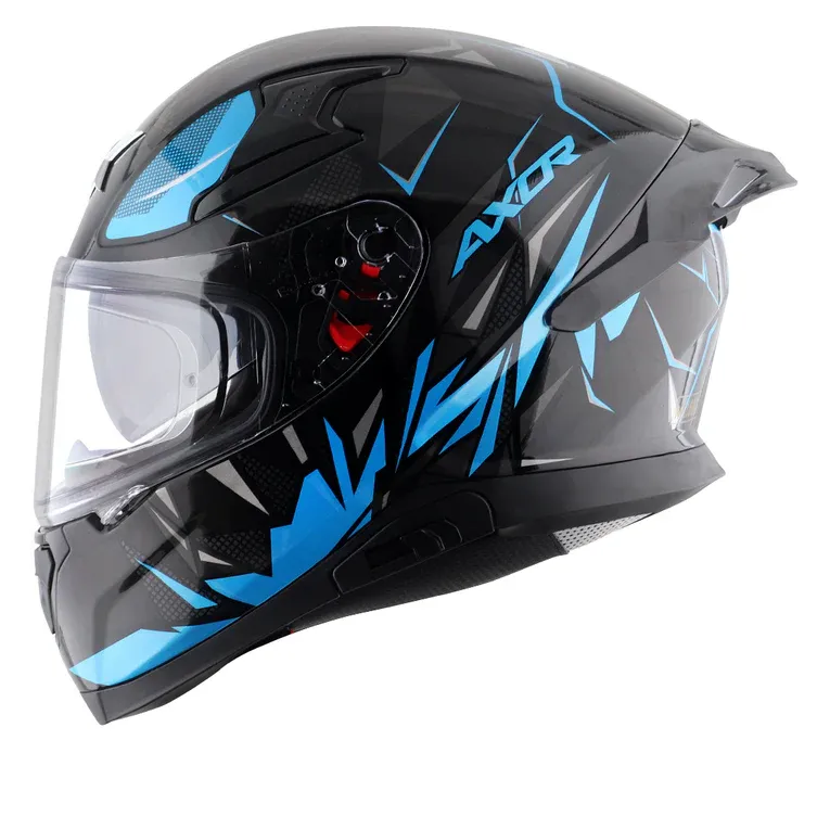AXOR Apex Hunter Black Neon Blue Full Face Helmet