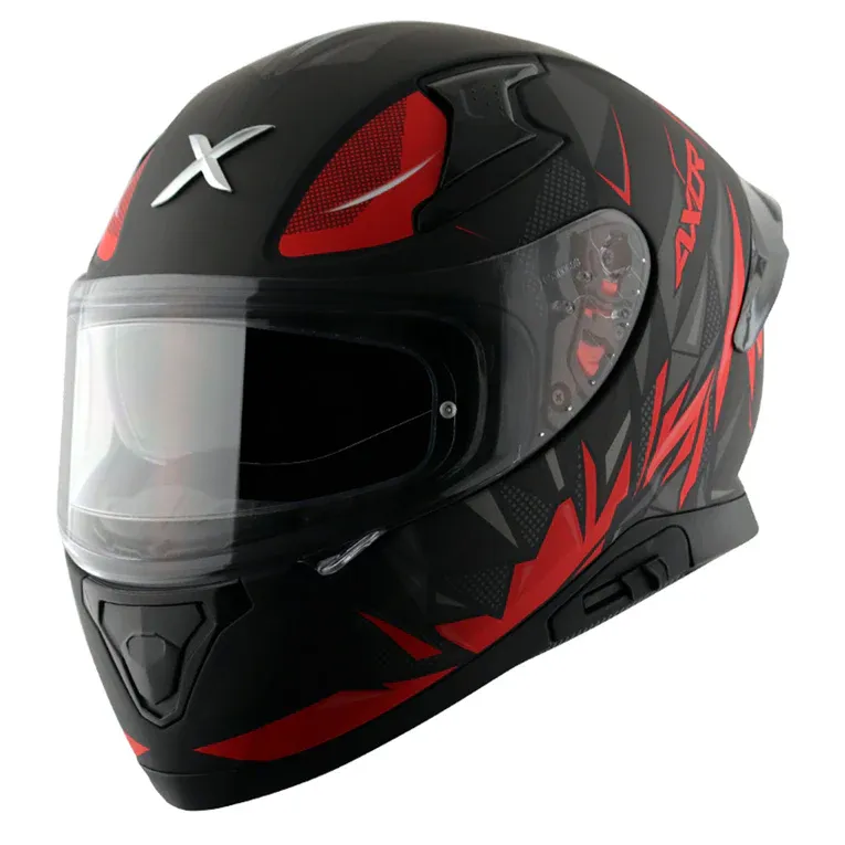 AXOR Apex Hunter Black Red Full Face Helmet