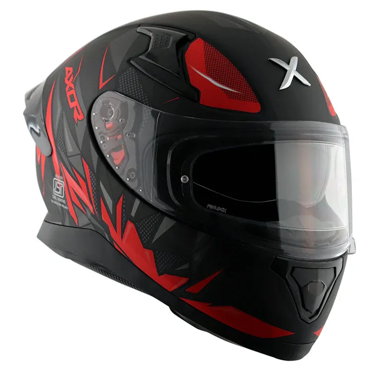 AXOR Apex Hunter Black Red Full Face Helmet