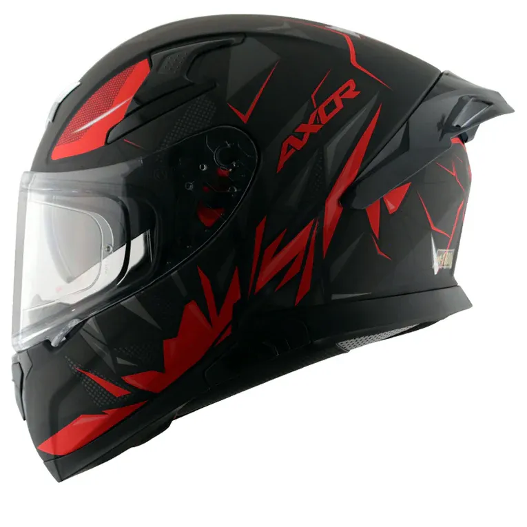 AXOR Apex Hunter Black Red Full Face Helmet