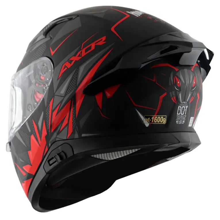 AXOR Apex Hunter Black Red Full Face Helmet
