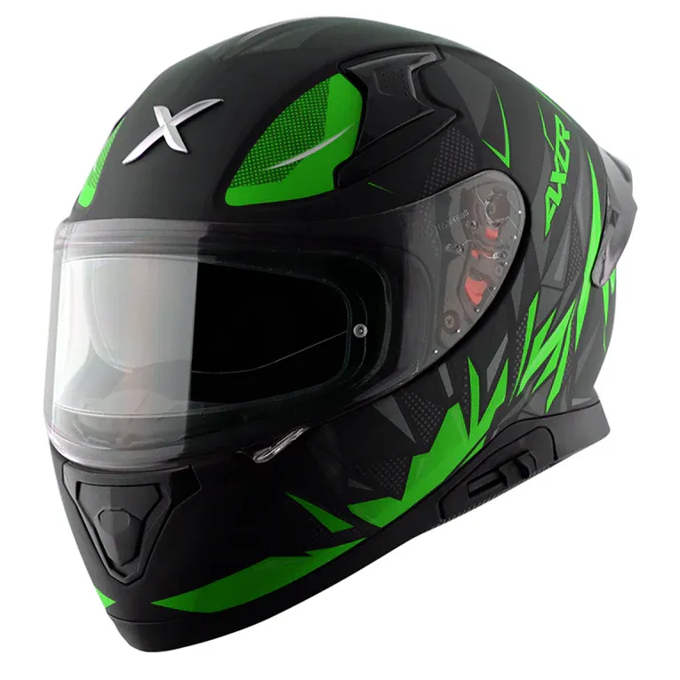 AXOR Apex Hunter Dull Black Neon Green Full Face Helmet