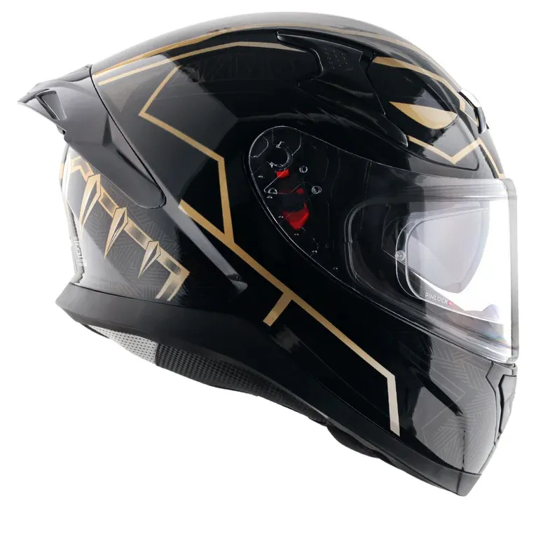 AXOR Apex Marvel Black Panther Gold Full Face Helmet