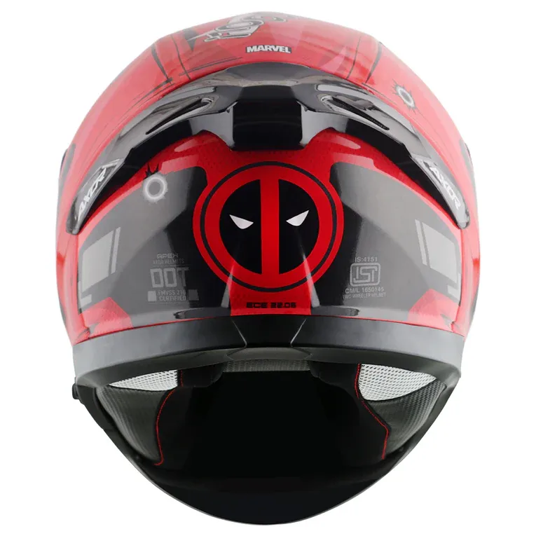 AXOR Apex Marvel Deadpool Dull Red Black Full Face Helmet