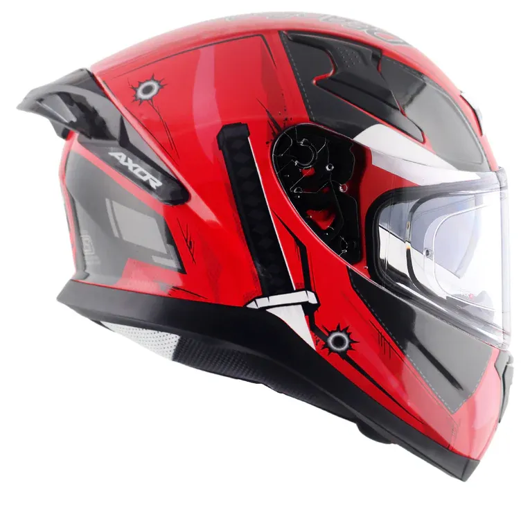 AXOR Apex Marvel Deadpool Dull Red Black Full Face Helmet
