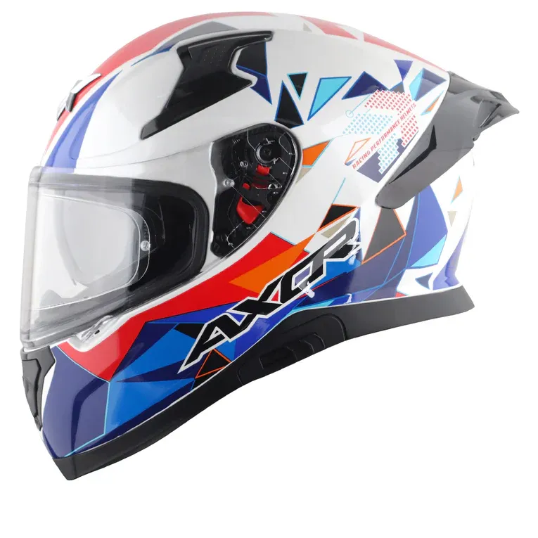 AXOR Apex Prism White Blue Full Face Helmet