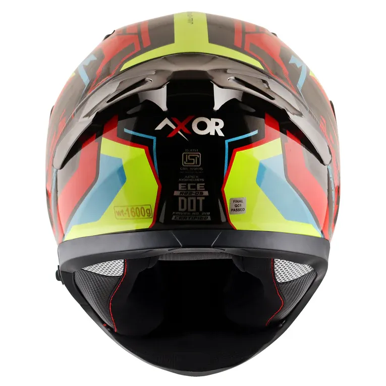 AXOR Apex Road Trip Black Green Red Full Face Helmet