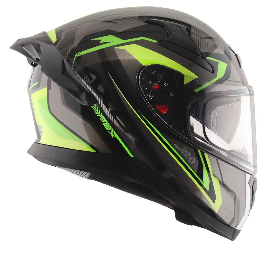 AXOR Apex Road Trip Black Neon Yellow Full Face Helmet