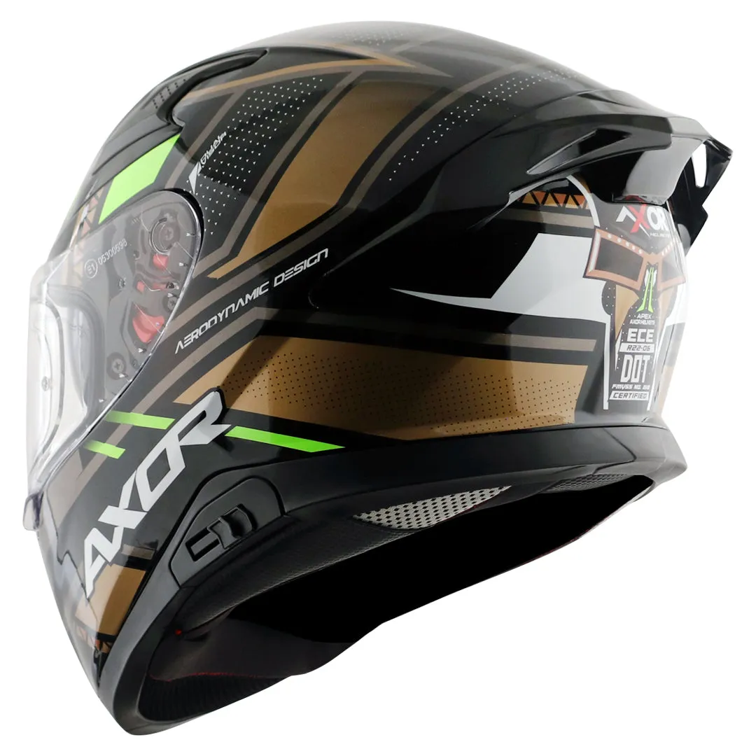 AXOR Apex Tiki Black Gold Full Face Helmet