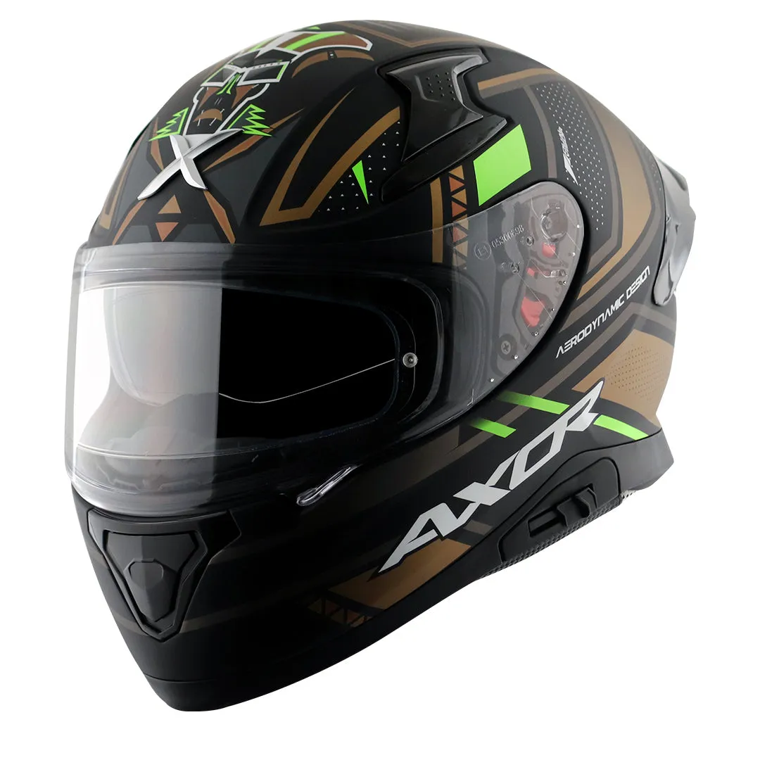 AXOR Apex Tiki Dull Black Gold Full Face Helmet