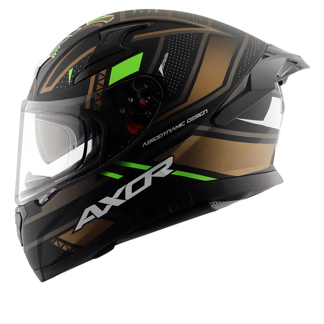 AXOR Apex Tiki Dull Black Gold Full Face Helmet