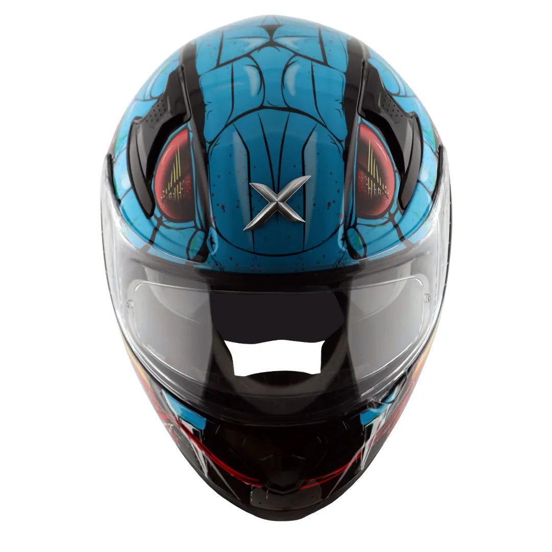 AXOR Apex Venomous Black Neon Blue Full Face Helmet