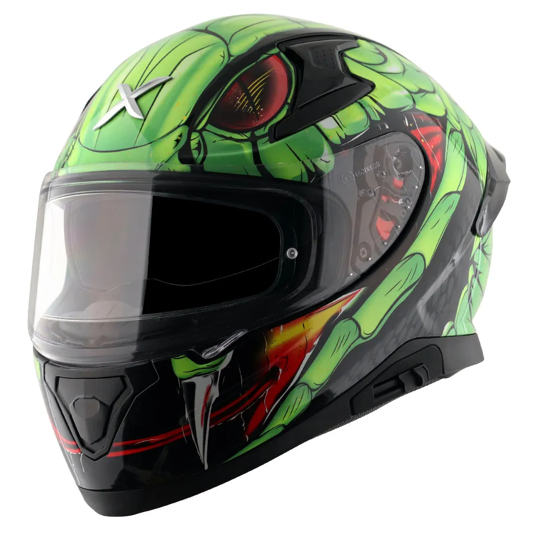 AXOR Apex Venomous Black Neon Green Full Face Helmet