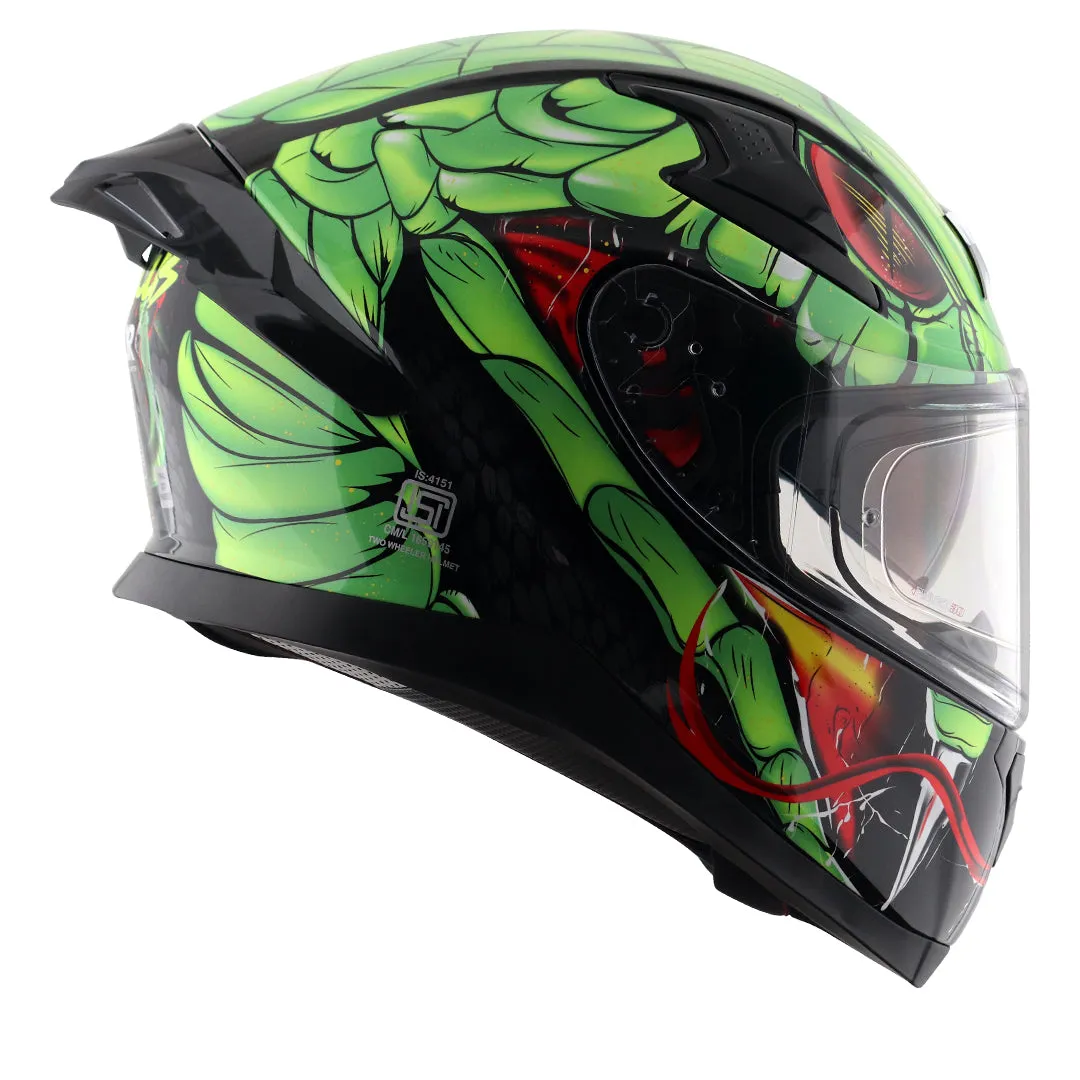 AXOR Apex Venomous Black Neon Green Full Face Helmet