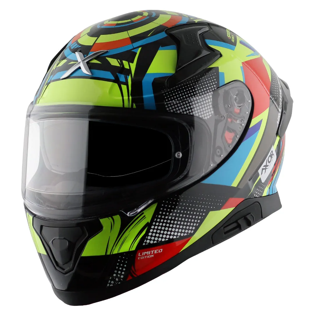 AXOR Apex Vivid Black Neon Yellow Full Face Helmet