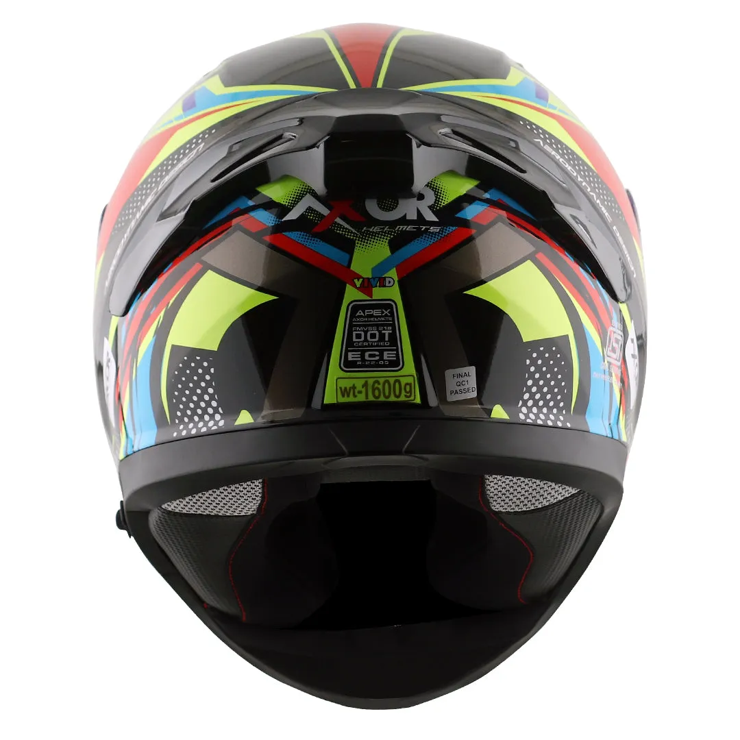 AXOR Apex Vivid Black Neon Yellow Full Face Helmet