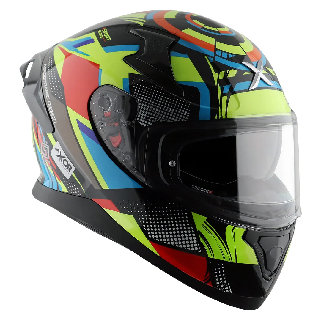 AXOR Apex Vivid Black Neon Yellow Full Face Helmet
