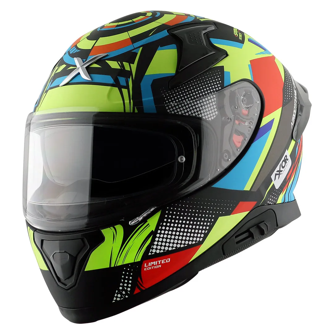 AXOR Apex Vivid Dull Black Neon Yellow Full Face Helmet