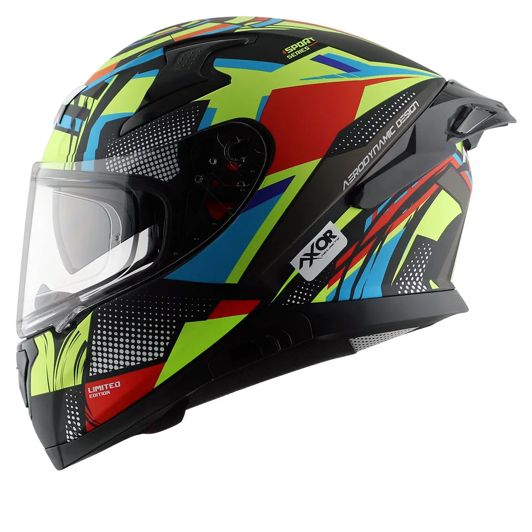 AXOR Apex Vivid Dull Black Neon Yellow Full Face Helmet