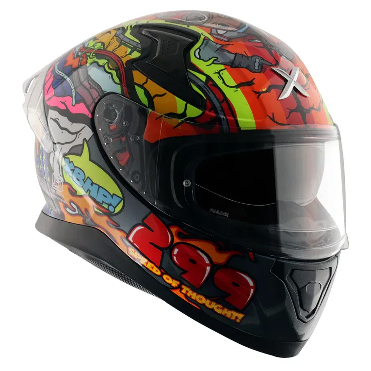 AXOR Apex Xbhp Neon Yellow Blue Full Face Helmet