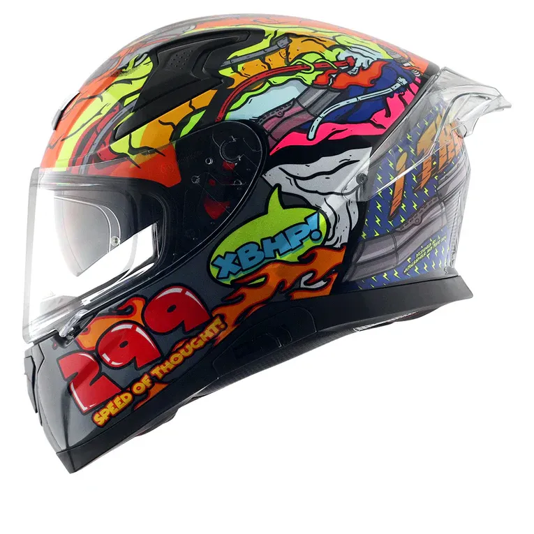 AXOR Apex Xbhp Neon Yellow Blue Full Face Helmet