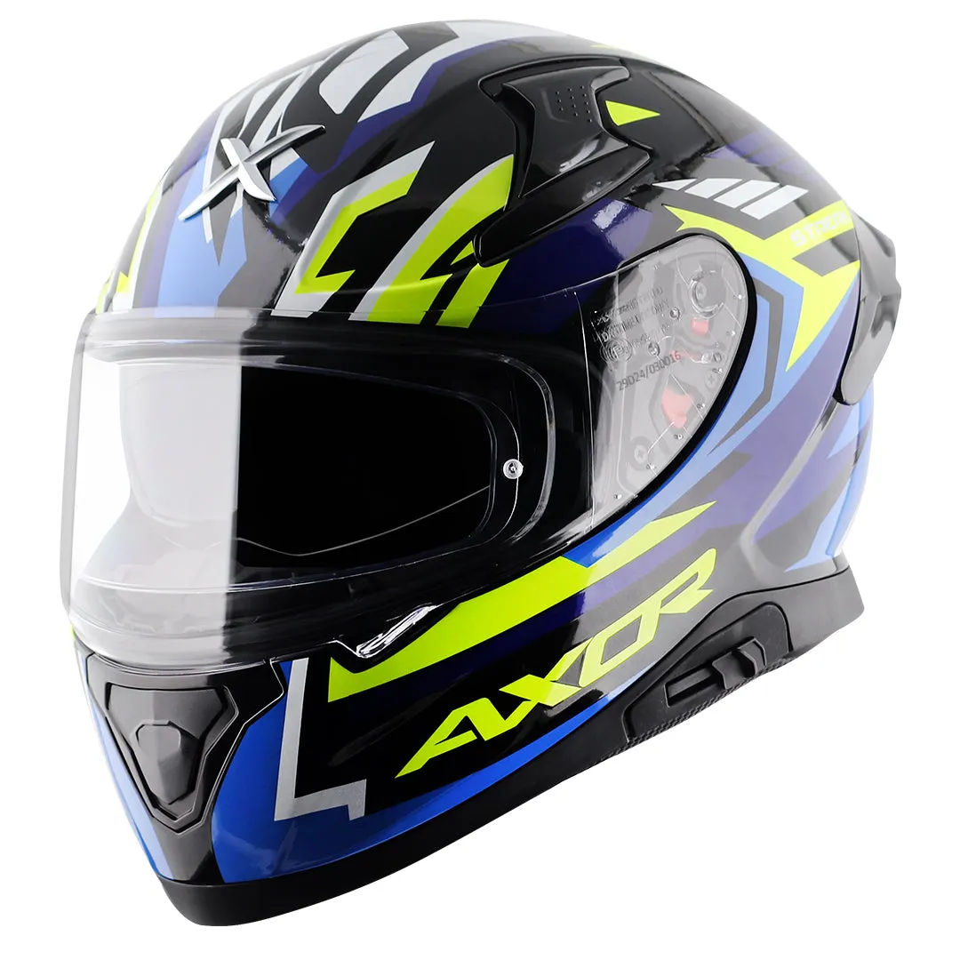 AXOR Apex Streak Black Blue Full Face Helmet