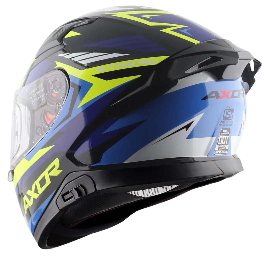 AXOR Apex Streak Black Blue Full Face Helmet