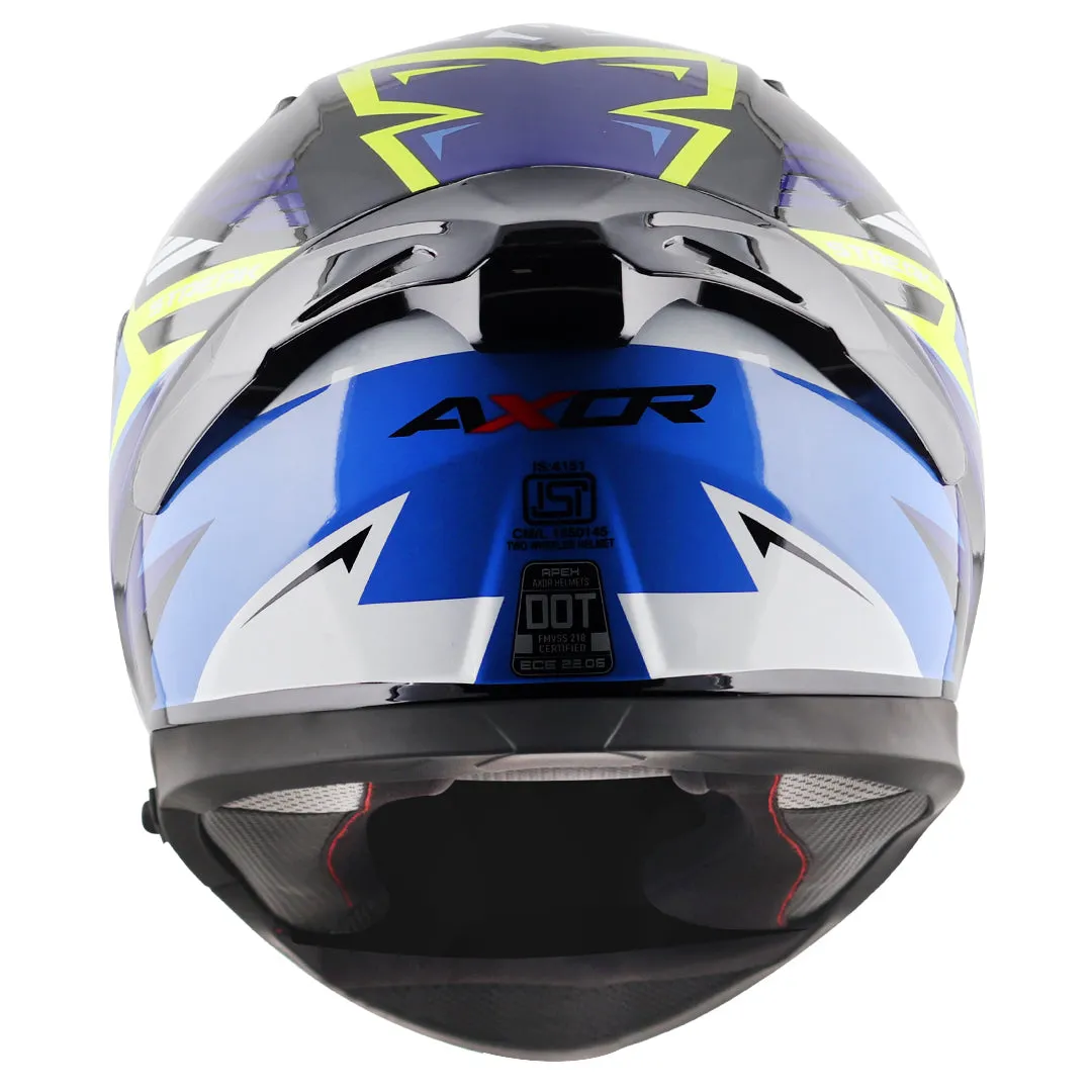 AXOR Apex Streak Black Blue Full Face Helmet
