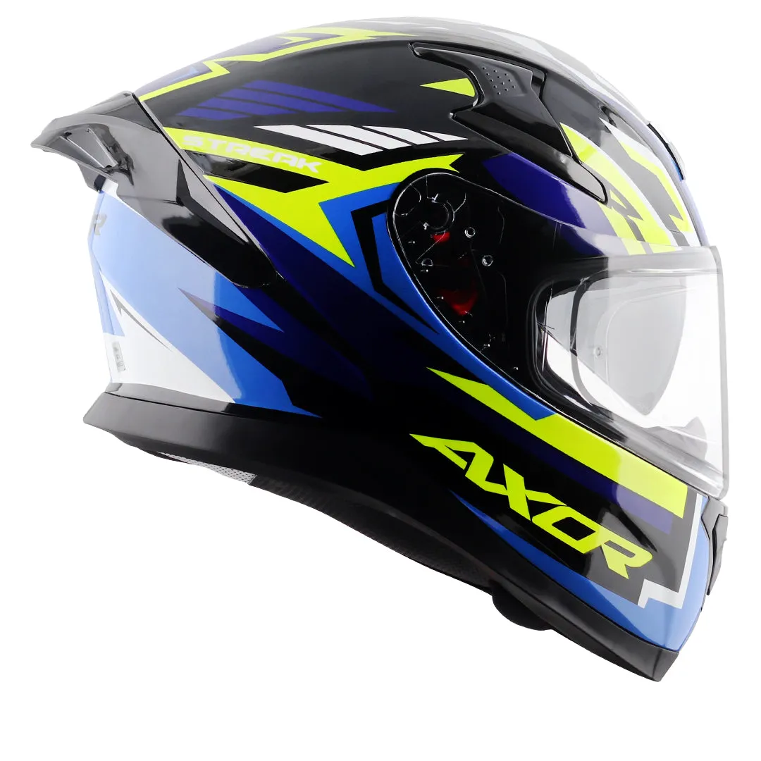 AXOR Apex Streak Black Blue Full Face Helmet