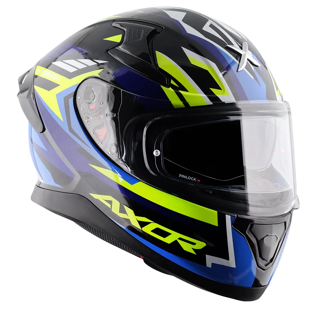 AXOR Apex Streak Black Blue Full Face Helmet