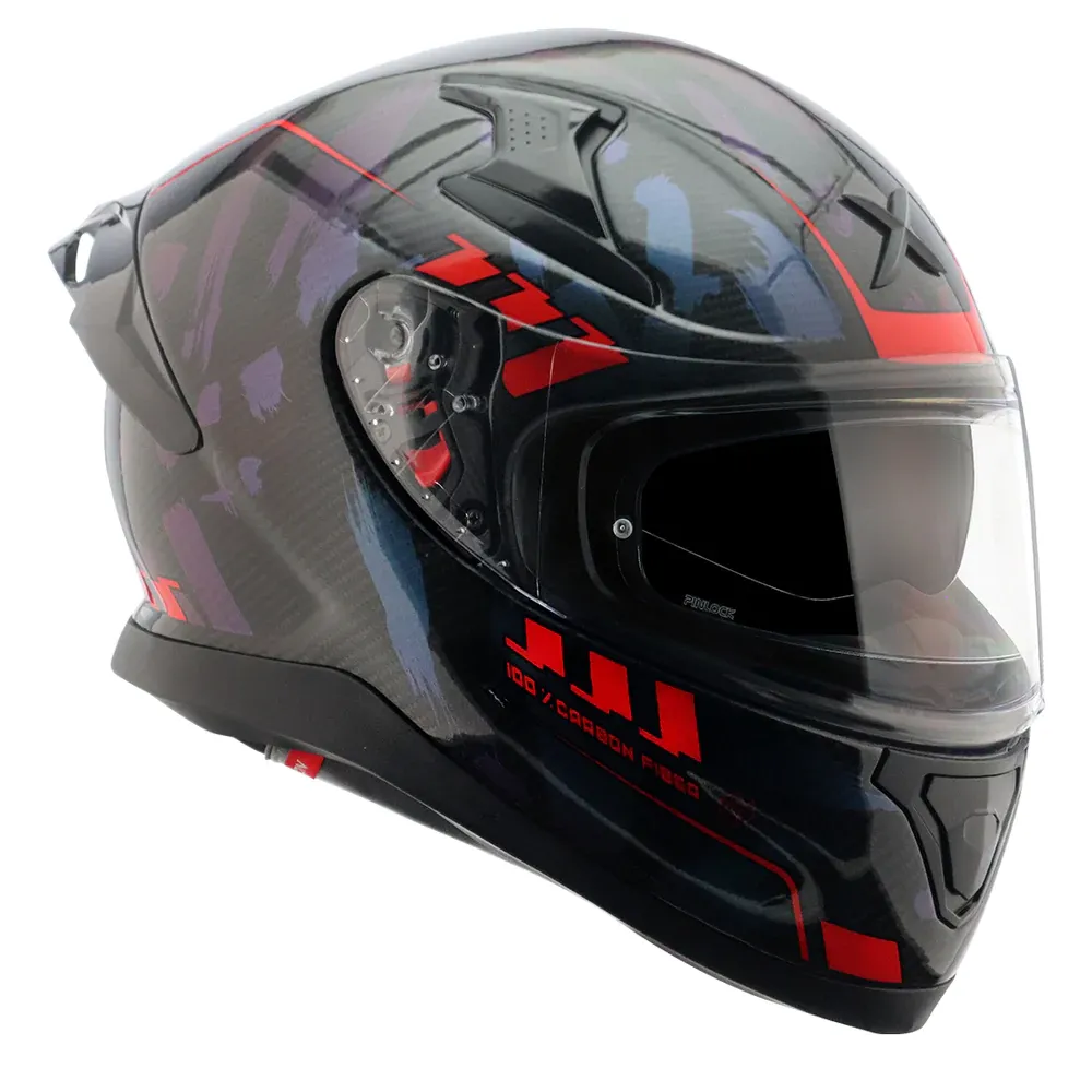 AXOR Apex Carbon Big Checks Gloss Red Full Face Helmet