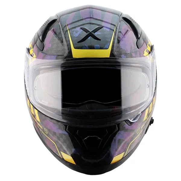 AXOR Apex Carbon Small Checks Gloss Neon Yellow Full Face Helmet